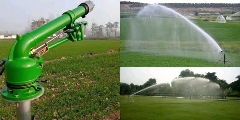 انواع روش آبیاری گندم؛ آبیاری بارانی